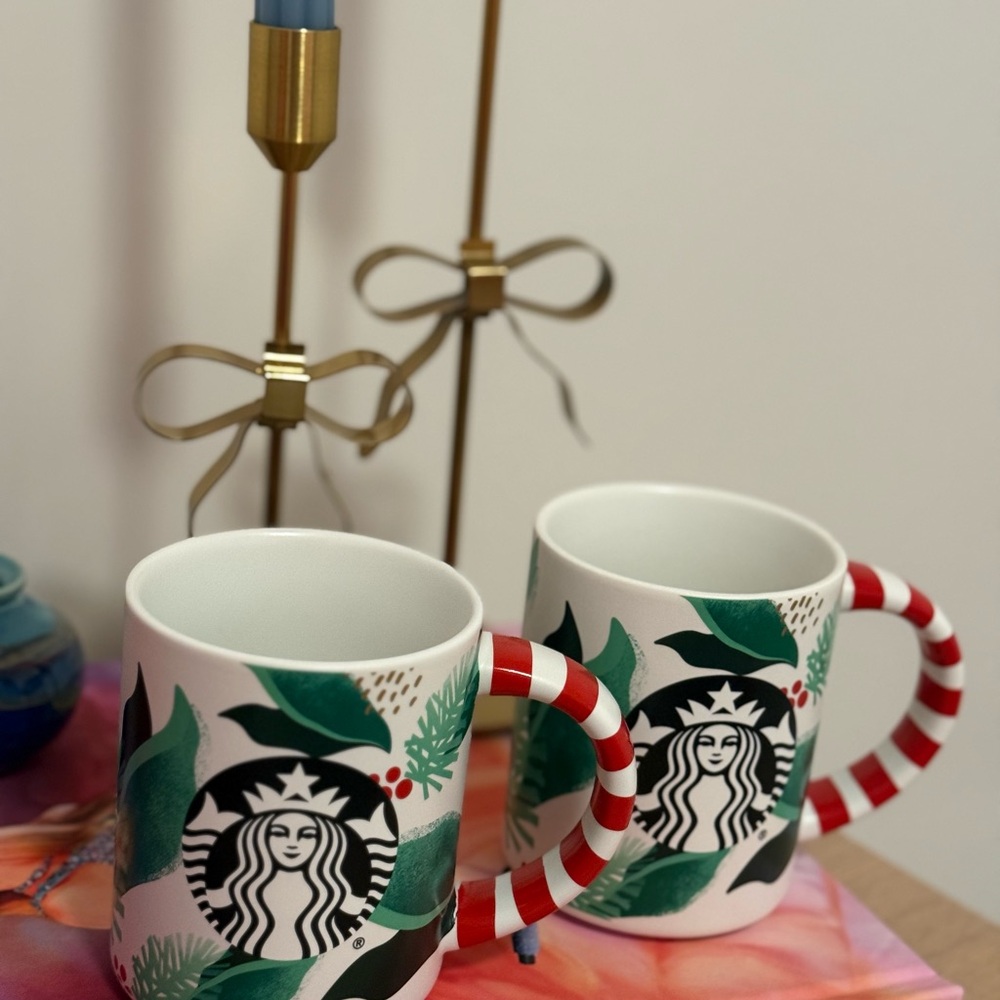 Starbucks Festive Mug Pair - Green and Red